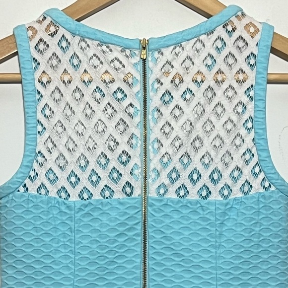 Lily PULITZER Shift Dress Women’s size XS Blue with Lace Trim Wedding Guest - Picture 7 of 12